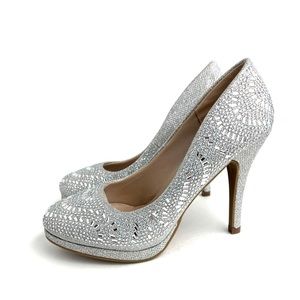 Delicacy Silver Glitter heels size 8
